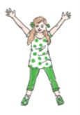 Girl holding arms up
