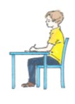 sitting at a desk