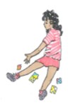 sitting and playing with puzzles