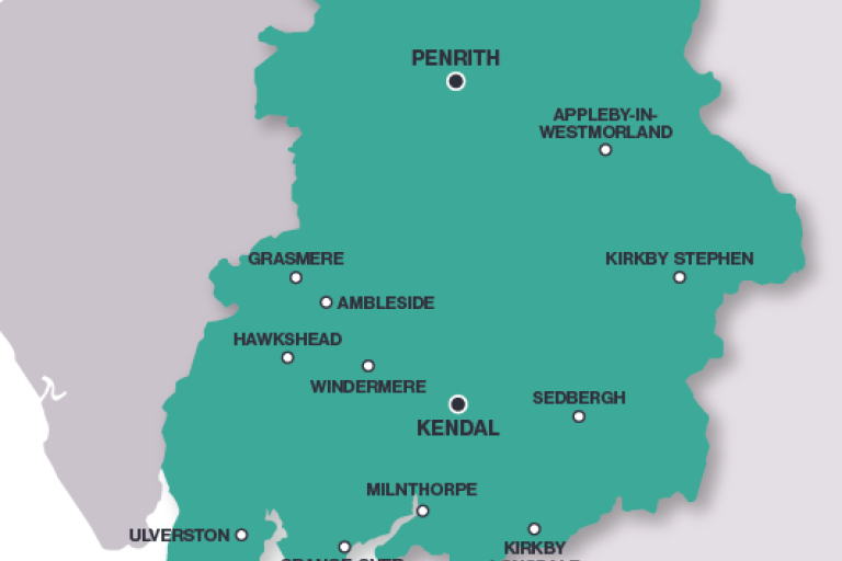 Westmorland and Furness area map