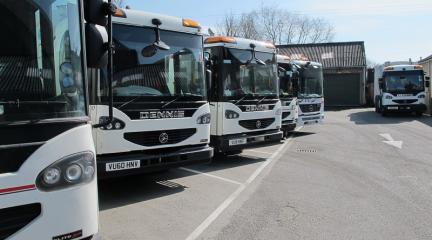 Bin wagons lined up at depot