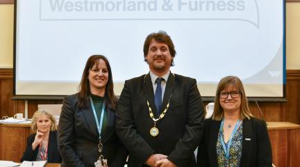 Linda Jones, Cllr Matt Severn and Sam Plum