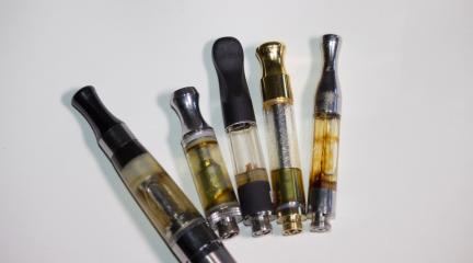A series of stained vaping products