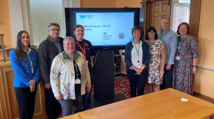 Cllr Judith Derbyshire with representatives from Westmorland & Furness Council's Housing Team and Cumbria Fire & Rescue.