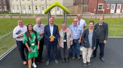 Westmorland and Furness Council leaders Councillors Jonathan Brook, Virginia Taylor, Judith Derbyshire, Neil Hughes and Andrew Jarvis met with Persimmon's Managing Director for Cumbria, Anthony Mansfield and other Persimmon staff on the Woodberry Heights and Carleton Meadows developments in Penrith.