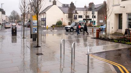 New pedestiranised area on Stramongate, Kendal