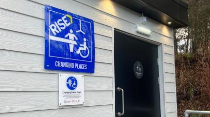 The exterior of the Changing Places toilet at Tebay Services.