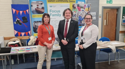 Westmorland and Furness staff at the opening of the Dalton Family Hub