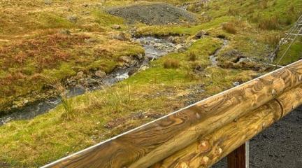 One of the new wooden-clad safety barriers installed on Kirkstone Pass