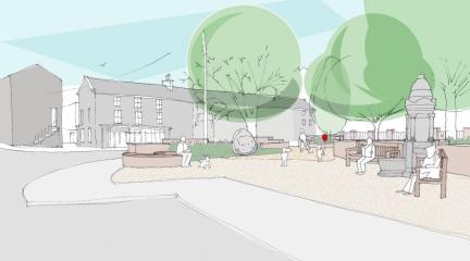 An artist's impression of what the town memorial garden at Silver Street could look like