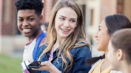 Young people chatting.