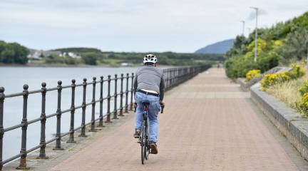 Cycling along Walney channel 
