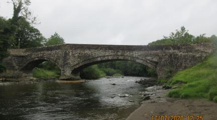 The river flowing under Lincolns Bridge in Sedbergh