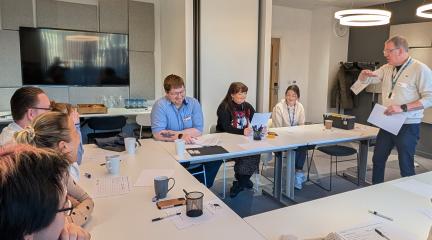 Learners in the classroom on an adult education course in Cumbria