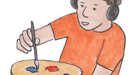 young person painting