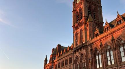 Barrow Town Hall in the morning sunrise