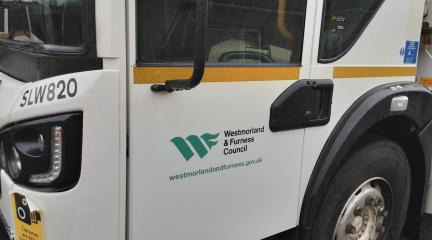 Picture of the side of a Westmorland and Furness bin wagon