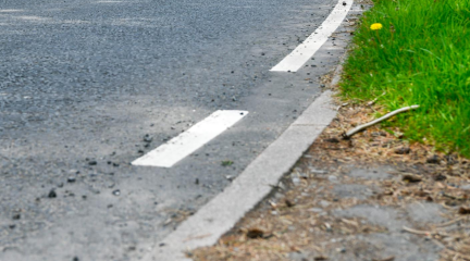 Curbside of road