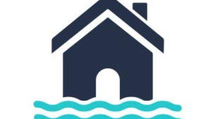 Sign depicting flooded property