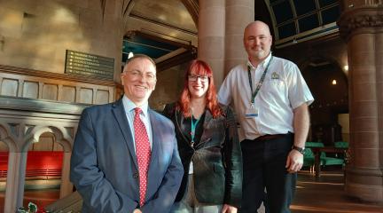 Leader of Westmorland and Furness Council, Cllr Jonathan Brook; Westmorland and Furness Council's Chief Legal and Monitoring Officer and Lead Officer for the Armed Forces, Linda Jones; DMWS Welfare Officer, Mark Kenny