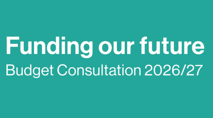 Image reads: Funding our future Budget Consultation 2026/27