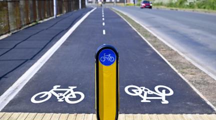 A cycle lane on Walney.