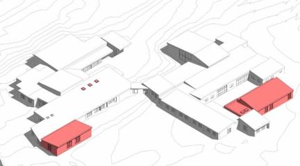 Ariel 3D image of new classrooms at Beaconside School