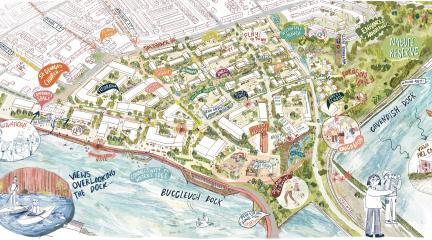 An artist's impression of how the Marina Village site could be developed.