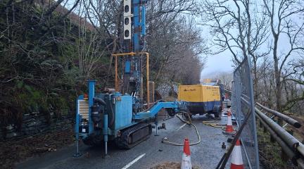 Specialist ground investigation works taking place at High Kingate on the A592