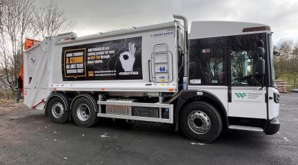Close up of bin wagon with new Andy's Man Club livery