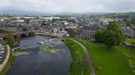 An aerial view of Gooseholme in Kendal.