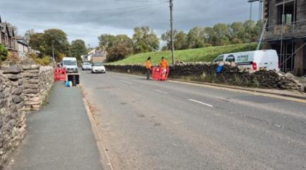 Street works in South Road, Kirkby Stephen.