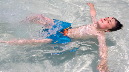 A child in a pool