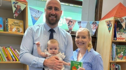 Baby Eimpha - the first to receive a library card under the scheme