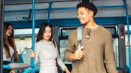 Teenagers on a bus