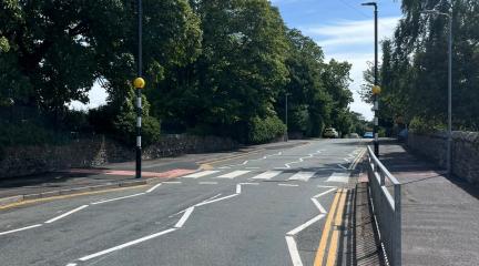 One of the new zebra crossings in Springfield Road in Ulverston.