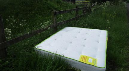 Fly-tipped mattress