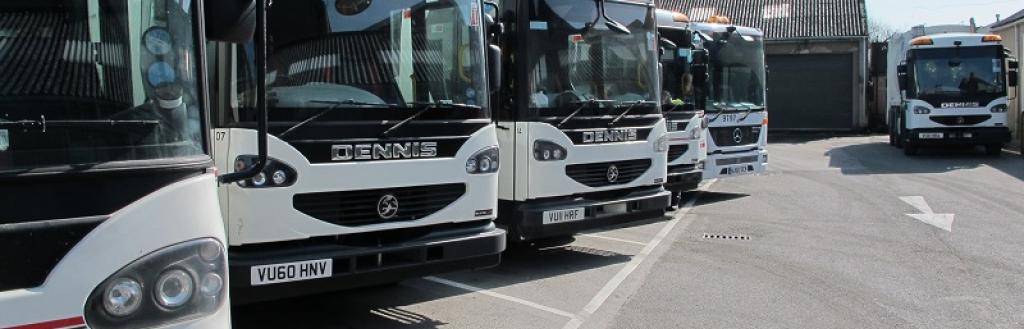 Bin wagons lined up at depot