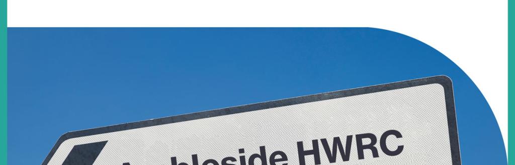 A roadsign for Ambleside HWRC. Image reads "Temporary closure Ambleside"