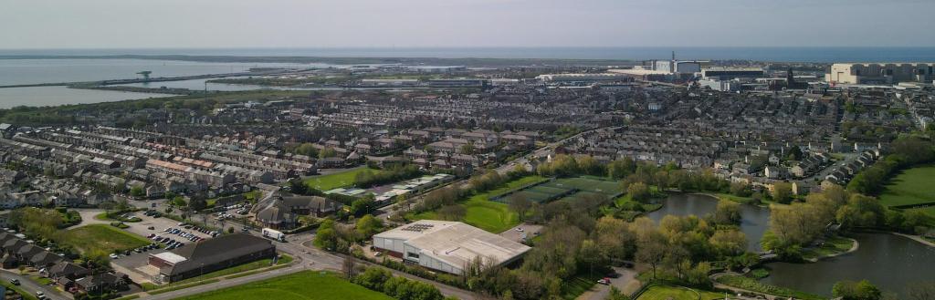 Drone image of Barrow in Furness