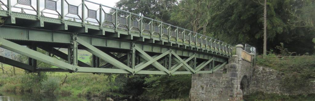 The underside of Rigmaden Bridge and the river in Kirkby Lonsdale