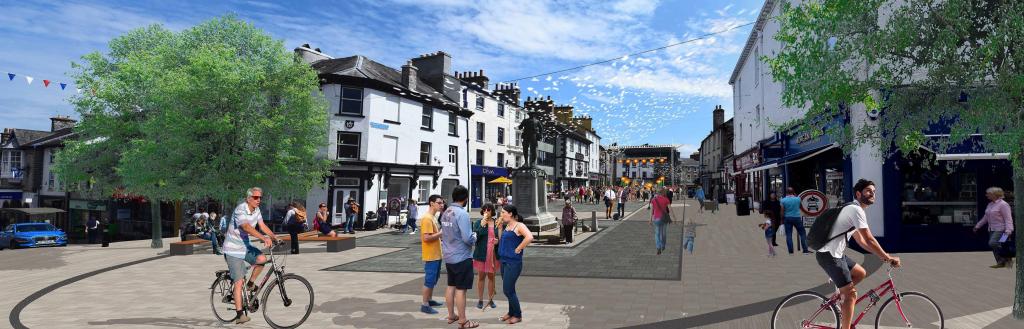An artist's impression of how Market Place in Kendal could look.