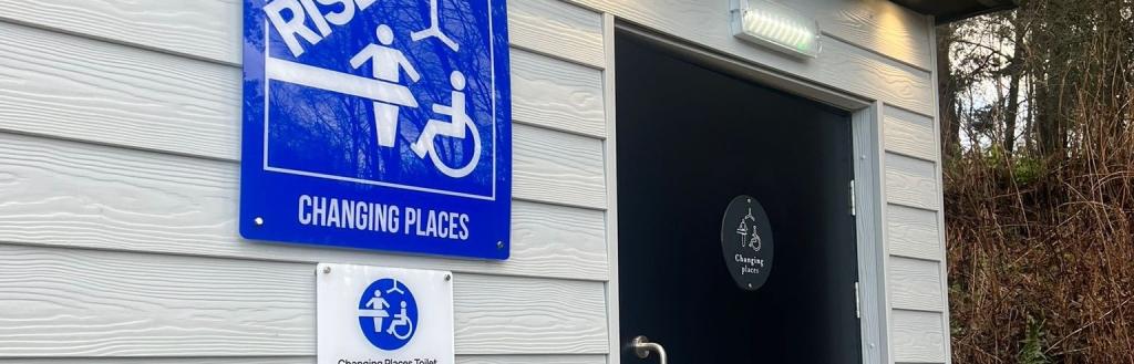 The exterior of the Changing Places toilet at Tebay Services.