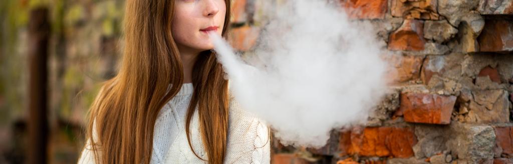 young person with an e-cigarette