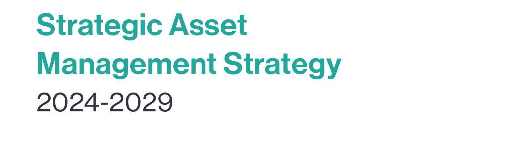 Strategic Asset Management Strategy 2024-2029 frontpage.