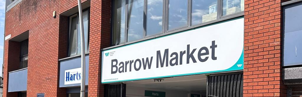 New signs for Barrow Market at The Mall's old entrance