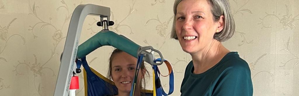 Westmorland and Furness Occupational Therapists maintaining their professional skills and making sure they understand the experience of customers when using a hoist