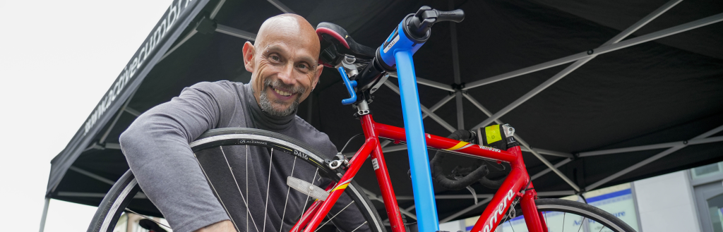 Alan from Dr Bike Cycle Maintenence who will be fixing people's bikes for FREE at the Barrow event