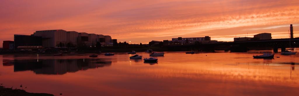 Barrow Docks at sunrise.