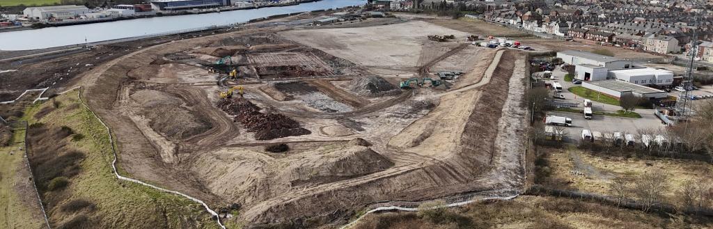 The Marina Village site with BAE and Walney in the background,